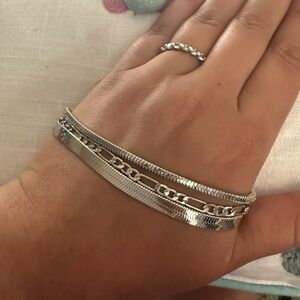 Elegant Silver Bracelet Set